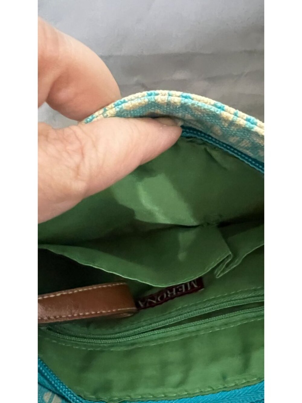 Merona Floral Crossbody Bag With Faux Leather Strap Vibrant Tropical Design And - Picture 4 of 6